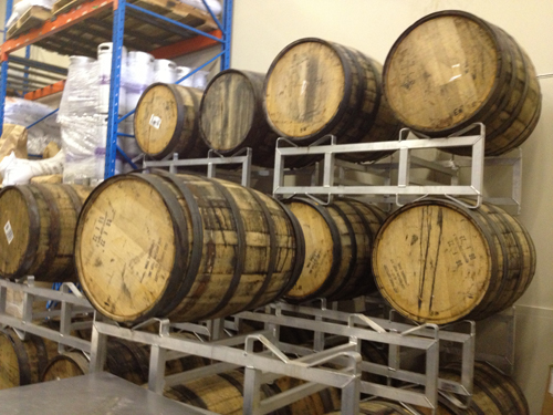Image of several barrels of beer