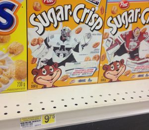 Image of Sugar Crisp box of cereal priced at $9.75