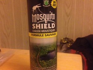 Image of the outside label of a mosquito repellent can