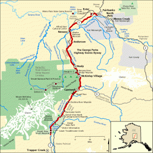 Image of a map of the George Parks Highway